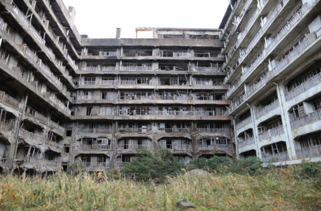 Apartment building courtyard