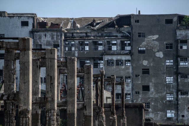 Crumbling concrete building