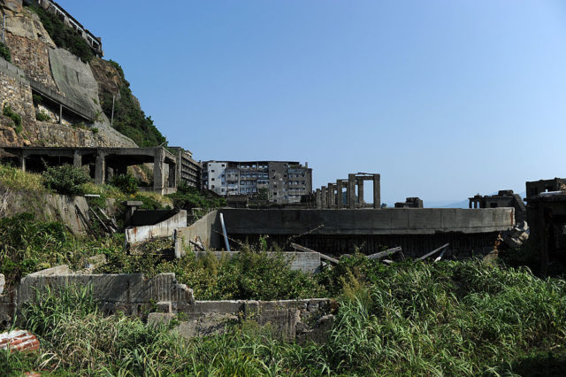 Grassy area on Hashima Island