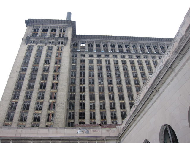 exterior of Michigan Central Station 