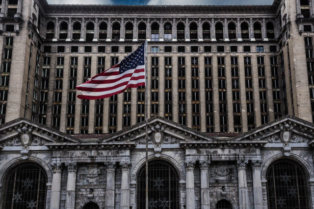 exterior of Michigan Central Station 