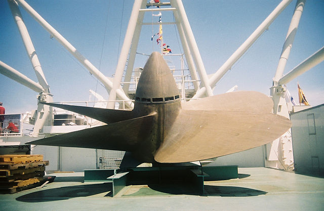 Propeller on the deck of the NS Savannah