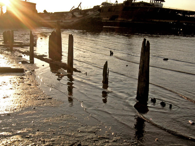 Staten Island Tugboat Graveyard at sunset