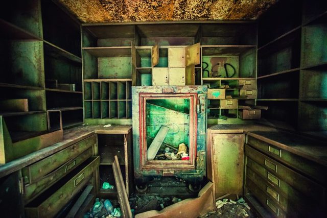 storage room in Michigan Central Station 