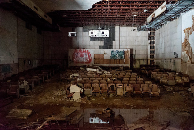 Debris-filled movie theater