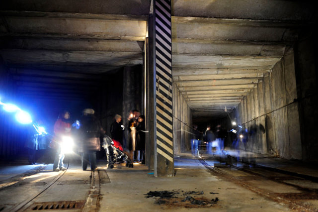 Group touring the Dupont Underground