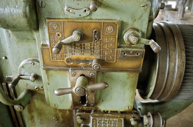 Piece of green-colored machinery