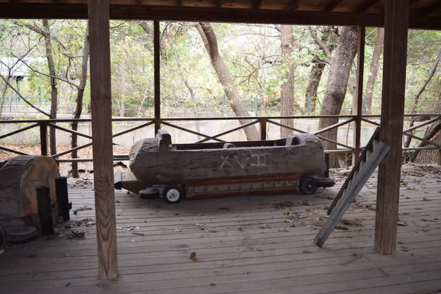 Abandoned log ride at Joyland 