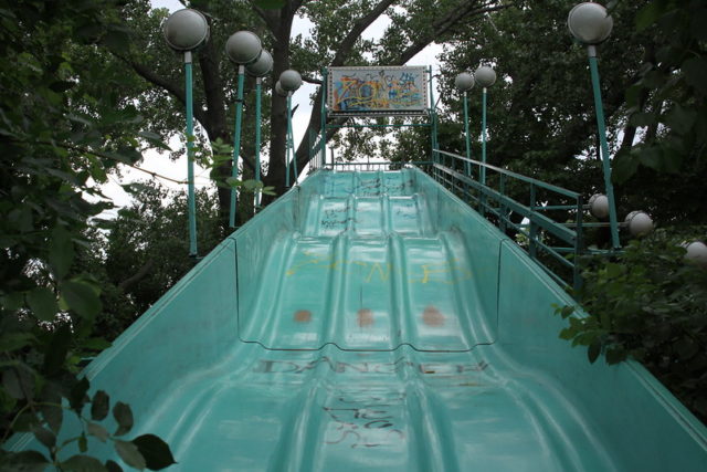 Abandoned slide at Joyland 