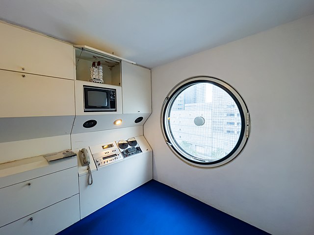 View of a room in the Nakagin Capsule Tower