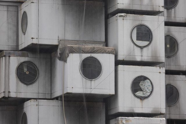 Exterior of Nakagin Capsule Tower