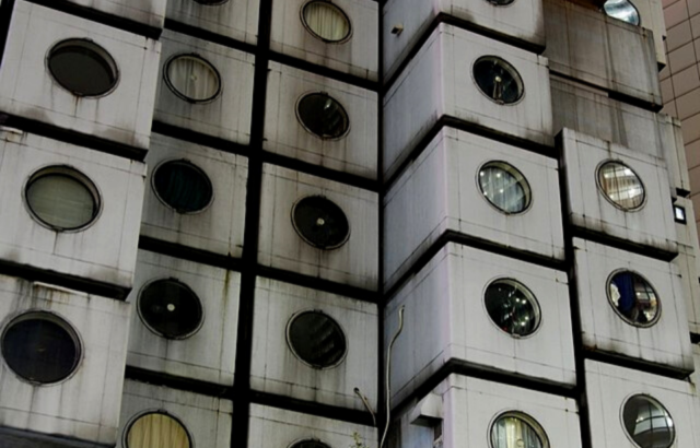 Exterior of Nakagin Capsule Tower