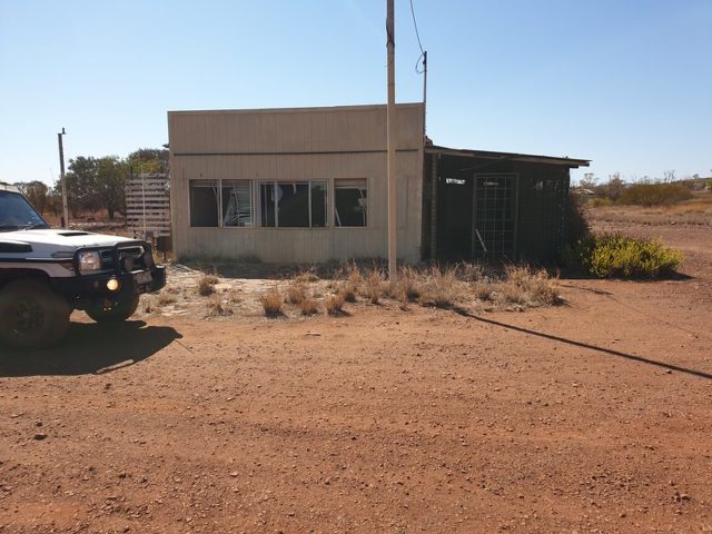 Building in the middle of the desert