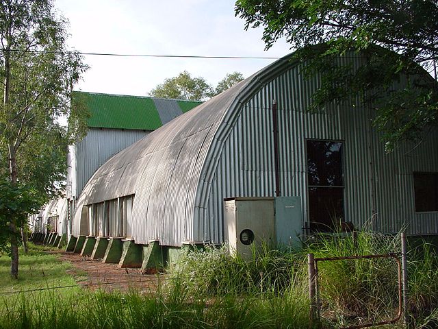 Exterior of a Quonsett hut
