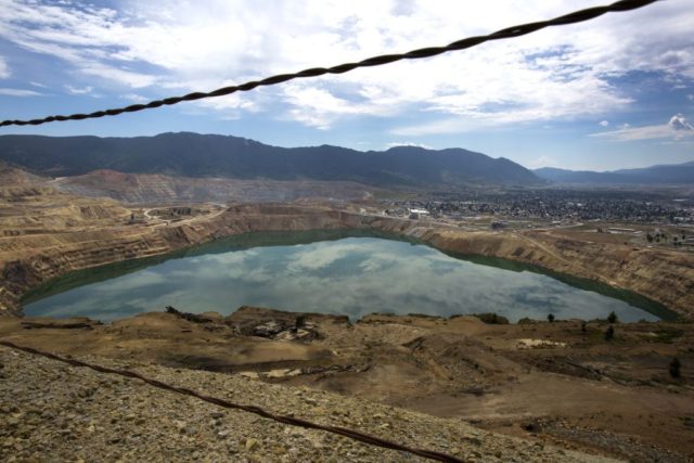 View of the Berkeley Pit through a fence