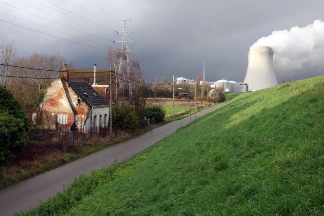 House with the Doel Nuclear Power Station in the background