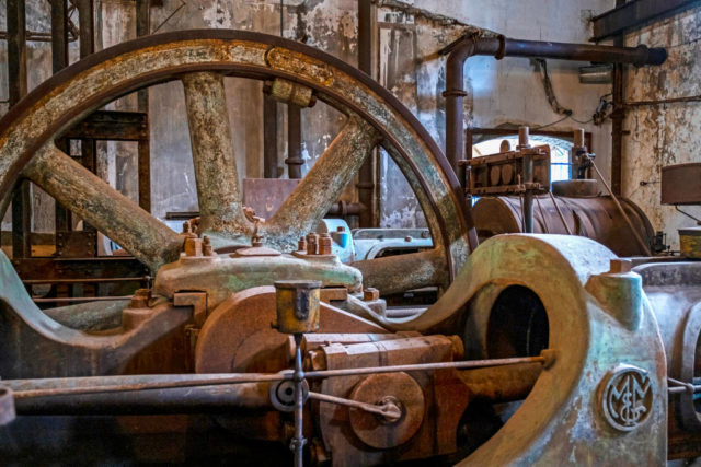 Close-up of old machinery