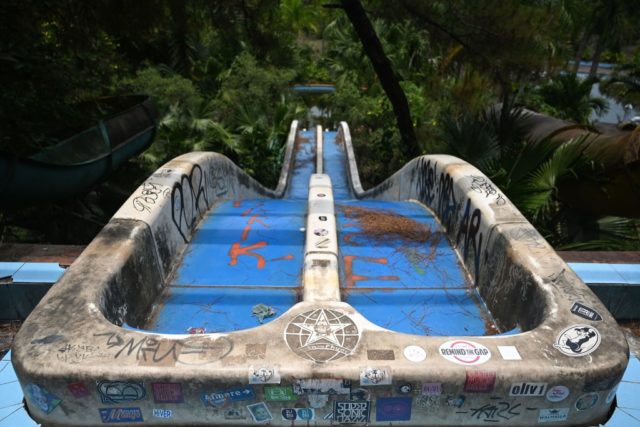 View from the top of a waterslide