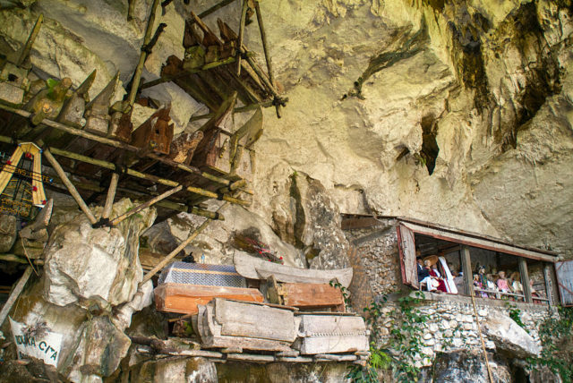 Hanging coffins of the Toraja people in Indonesia