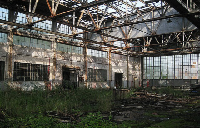 Interior of an airport hangar