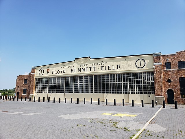 Exterior of a hangar at Floyd Bennett Field