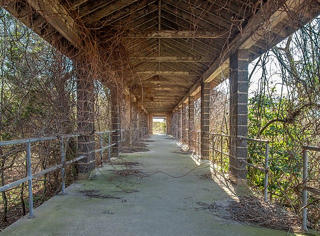 Outdoor walkway at Floyd Bennett Field