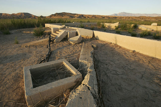 Remains of a building in St. Thomas, Nevada