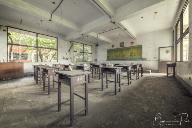 Abandoned school room.