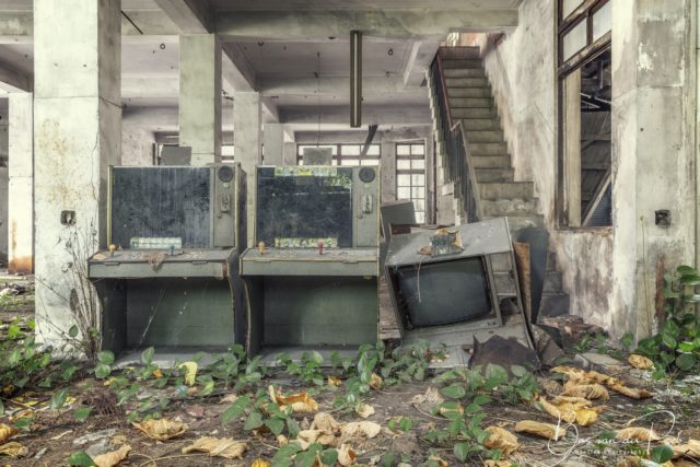 Arcade games left outside for decades begin to crumble