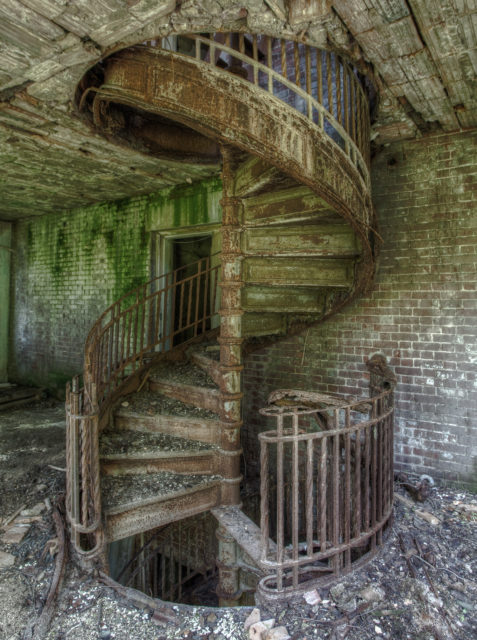 Staircase in Riverside Hospital on North Brother Island