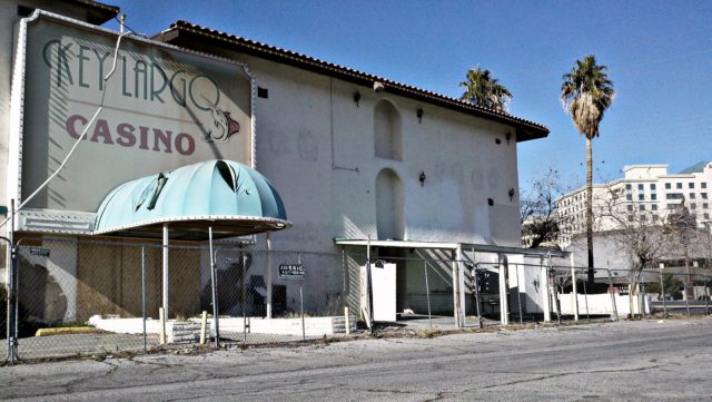 Front of the abandoned Key Largo Hotel and Casino