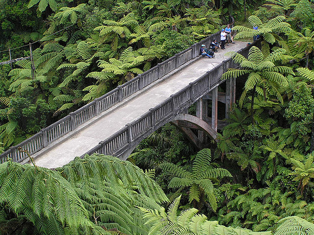View of the Bridge to Nowhere in Whanganui National Park