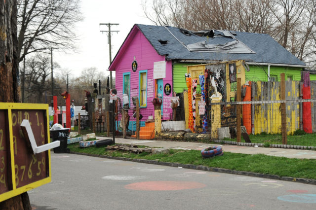 Colorfully-painted house in Detroit