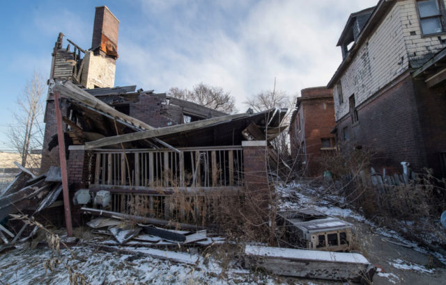 Collapsed house in Detroit