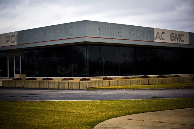 Exterior of a former General Motors dealership