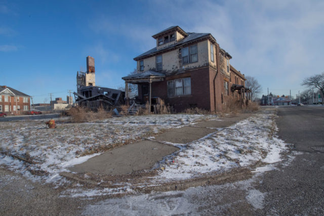 Boarded-up house in Detroit