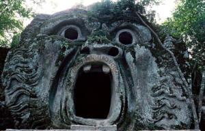 Statue of Orcus with a message inscribed on his lips