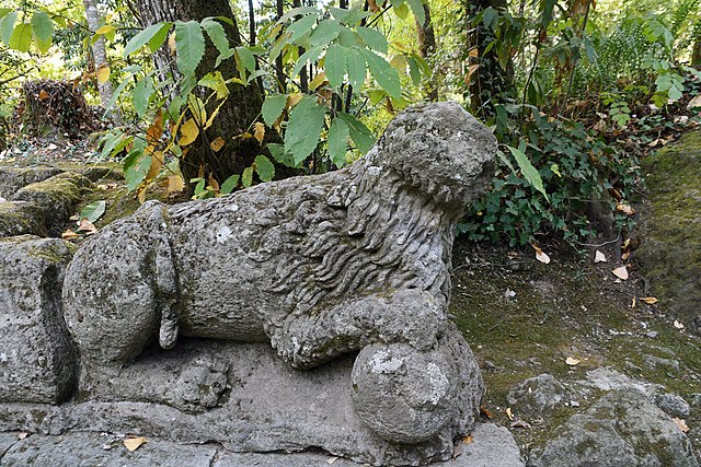 Close-up of a lion sculpture