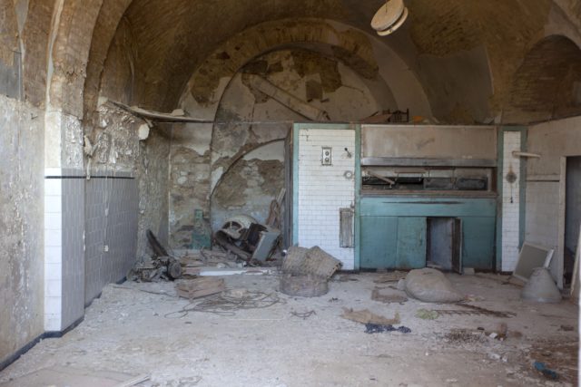 Inside a bakery in the abandoned village of Craco, Italy