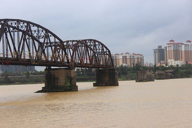 Remains of the Nandu River Iron Bridge