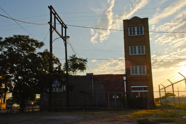 Exterior of the Newby-McMahon Building at sunset