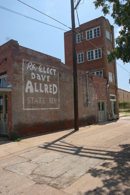 Advertisement along the side of the Newby-McMahon Building