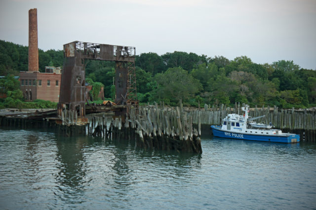 the dock at North Brother Island