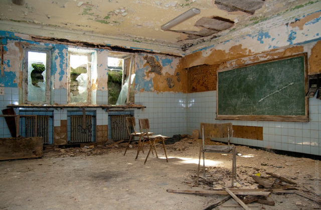 An abandoned classroom