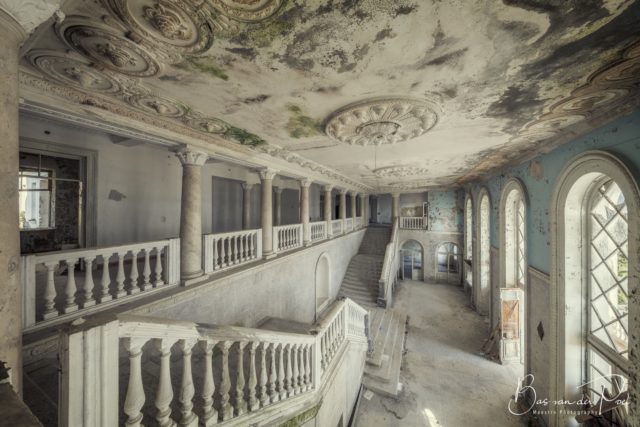 Stairway and hallway in an extravagant house