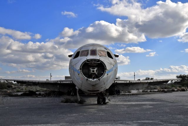 Broken airplane at Nicosia International Airport