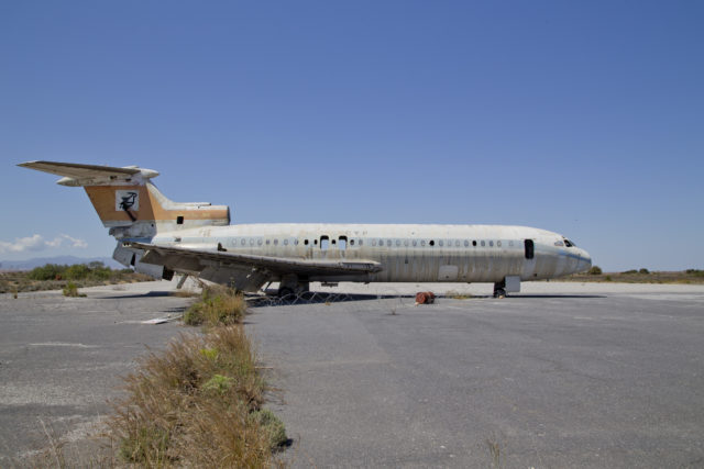 Broken plane at Nicosia International Airport