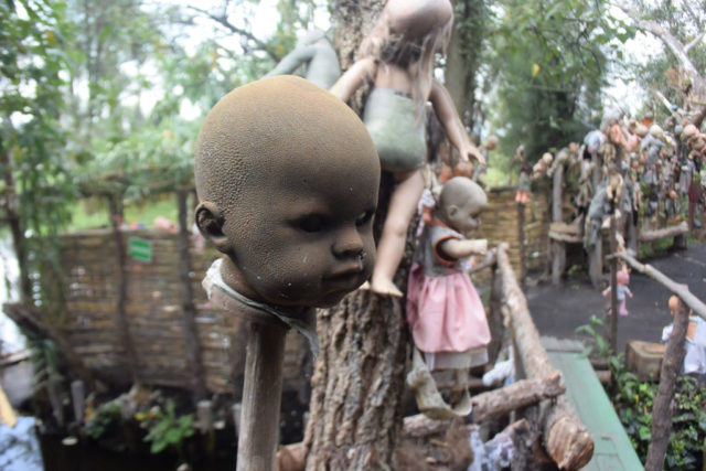 Doll head on a stick