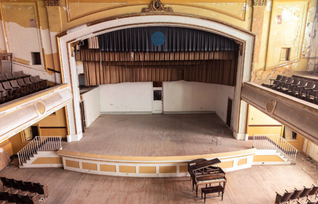 Overhead view of the theater at the J.W. Cooper School