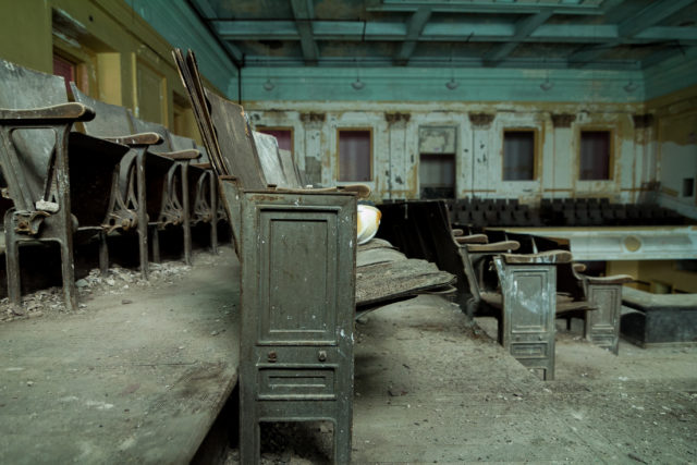 Rows of theater seats